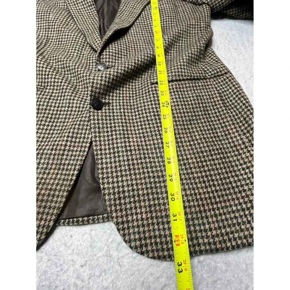 Vintage Burberrys Prorsum Mens Wool Houndstooth Blazer Jacket Brown 1987 42R‎